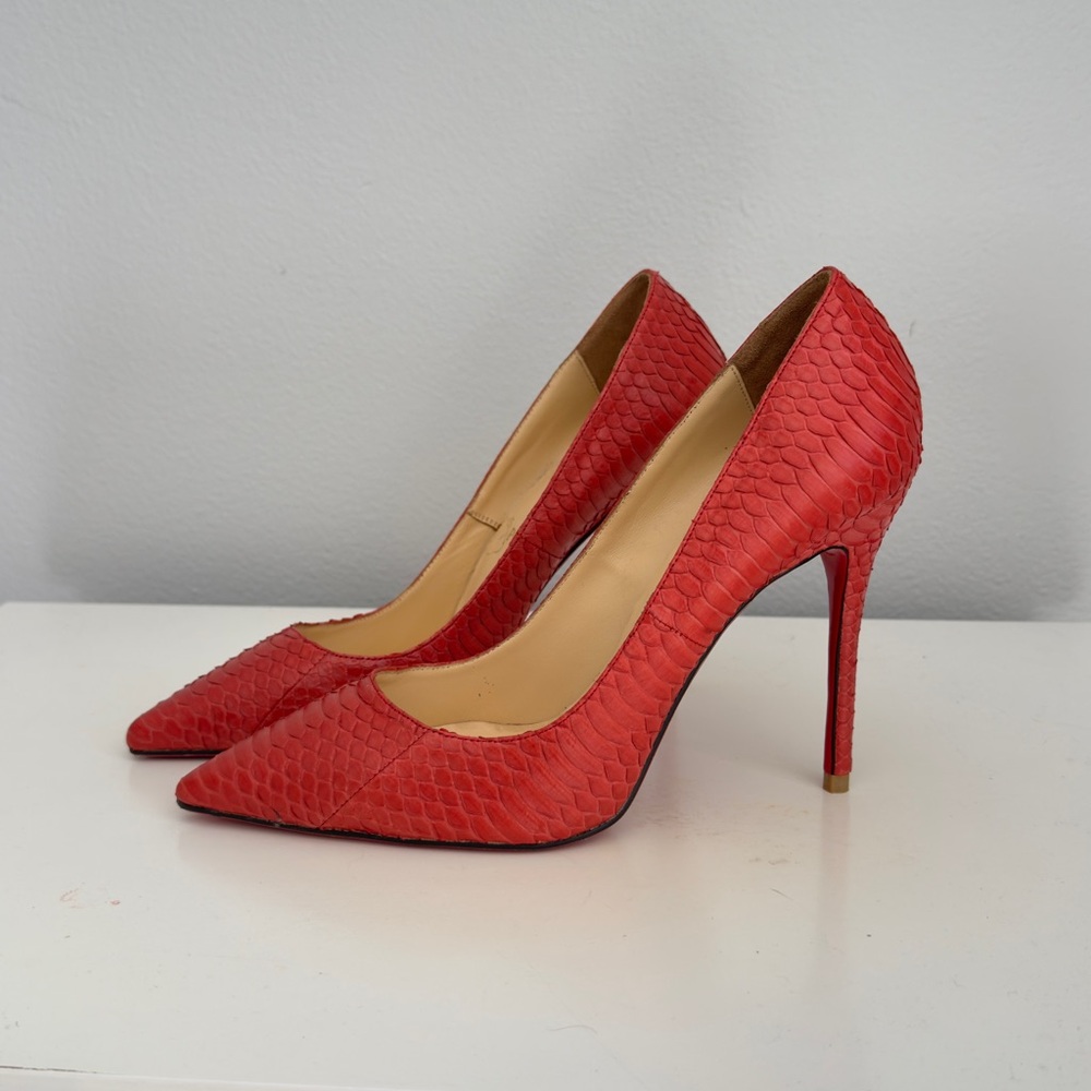 CL Python Leather Elegant Red Stiletto Heels 39